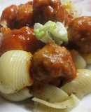 Pasta Galets con albóndigas en salsa napolitana 