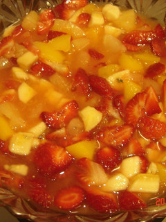 Una foto de Macedonia de fruta variada