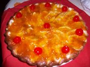 Una foto de tarta albaricoque