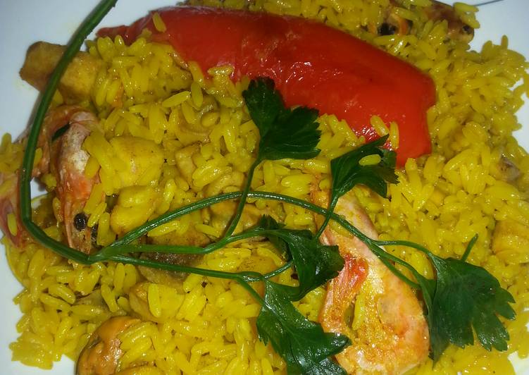 Paella Fcil De Pescado Y Marisco Receta