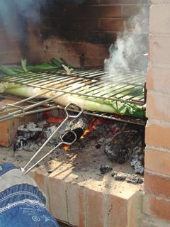 Una foto de Calçots rebozados