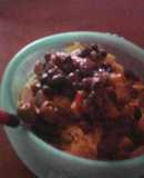 Arroz con salchichas y habichuelas