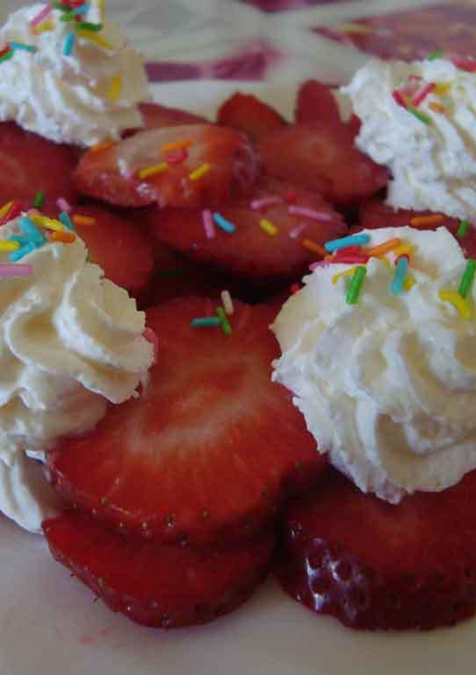 Una foto de Fresas con color