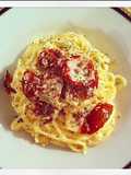 Espaguetis Ricotta Tomates Secos en Aceite y Oregano