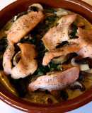 Espinacas a la crema con salmón ahumado
