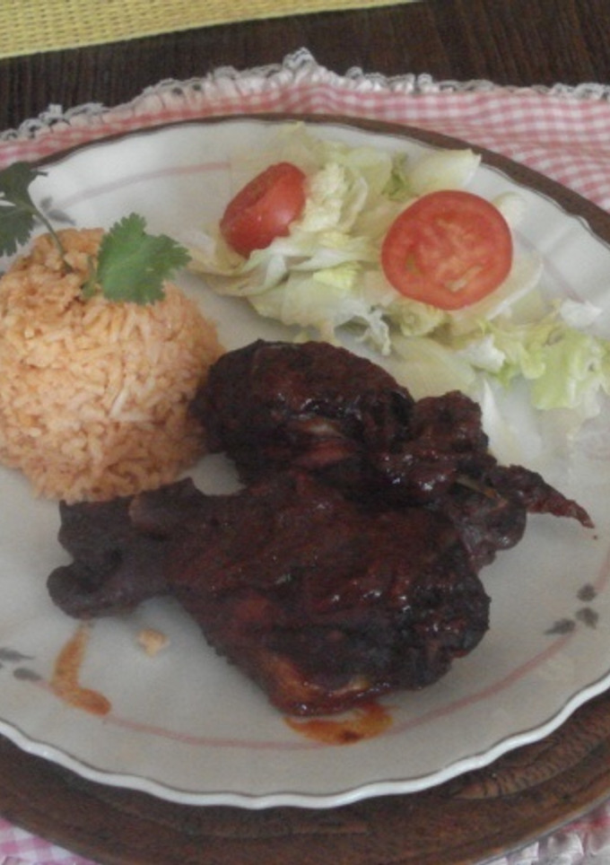 Una foto de Pollo enchilado de mi prima al horno