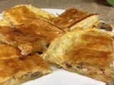 Empanada de puerros, champiñones y jamón