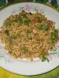 Arroz con carne molida.