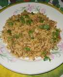 Arroz con carne molida.