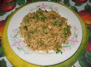 Una foto de Arroz con carne molida.
