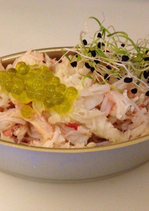 Una foto de Snow crab divertido