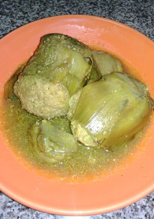Una foto de Alcachofas rellenas de carne