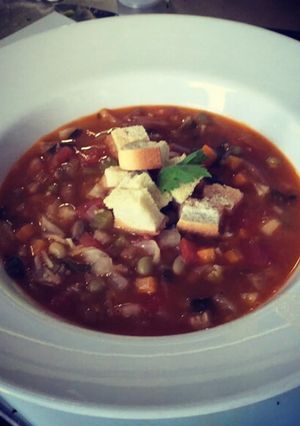 Una foto de Sopa minestrone