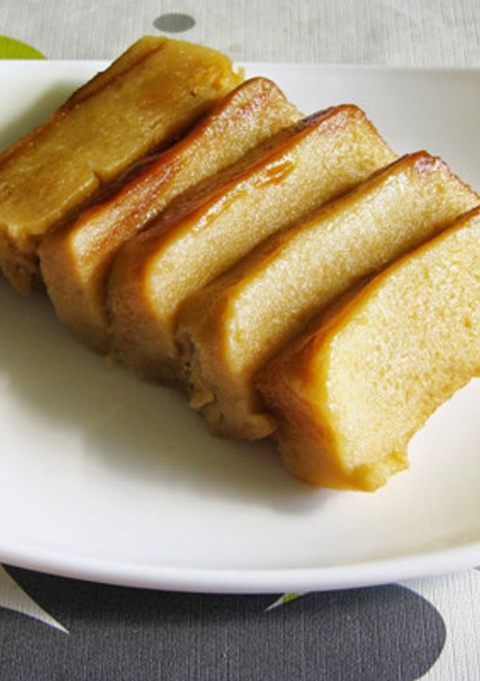 Una foto de Flan de galletas y manzana al microondas