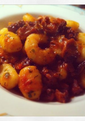 Una foto de Gnocchi con Ragu' de Pulpo y Langostinos