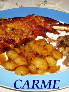 Una foto de Cabrito asado con frutos secos