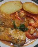 Sudado de pescado y camarones