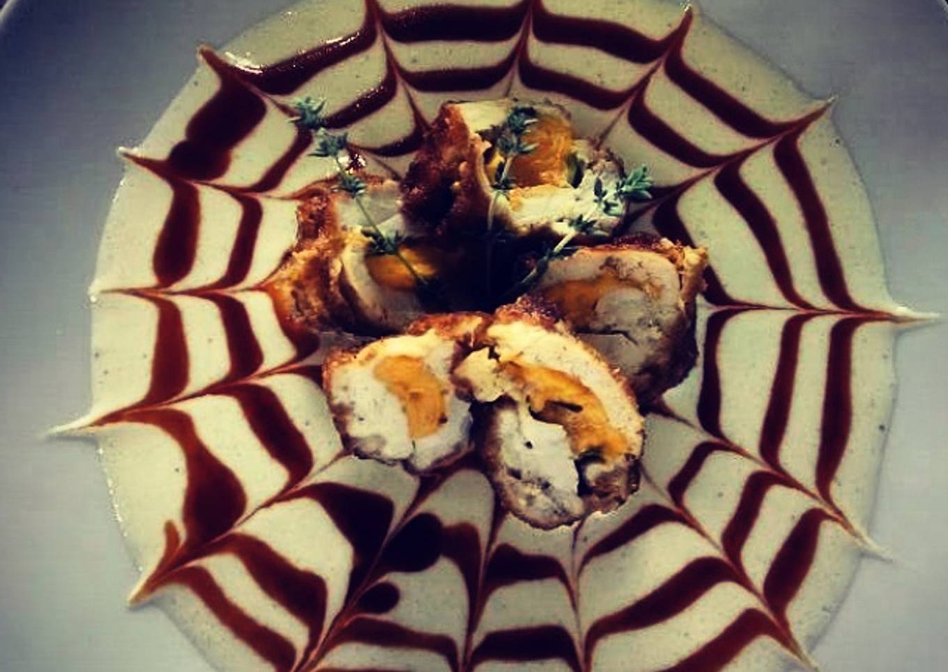  Pechugas de pollo rellenas de queso y manzana 