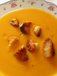 Una foto de Crema de calabaza y puerro