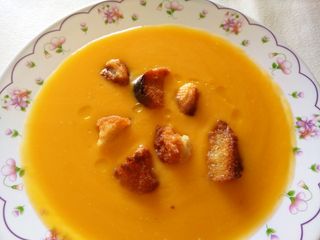 Crema de calabaza y puerro