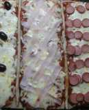 Pizza integral de tres sabores
