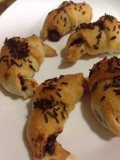 Una foto de Mini croissants rellenos de chocolate