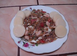 Una foto de Ensalada de lentejas con jamon