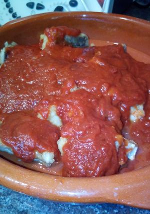Una foto de Bacalao con tomate