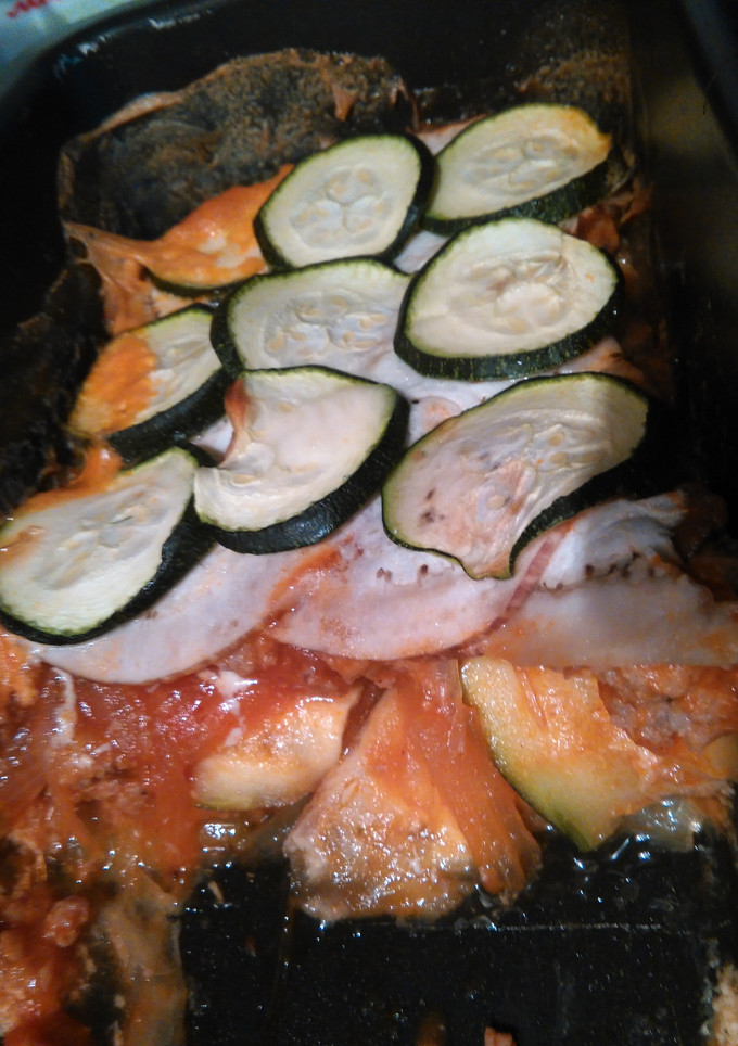 Una foto de Milhoja de verduras con carne
