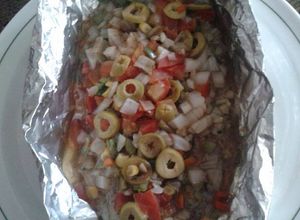 Una foto de Filete de pescado empapelado