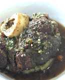 Ossobuco sobre Pure de boniato
