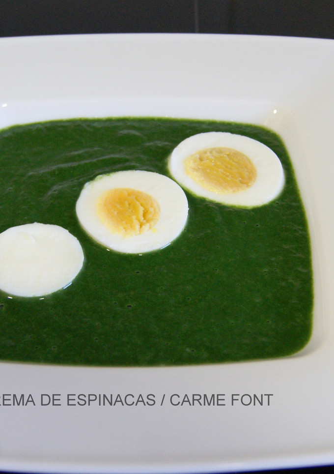 Una foto de Crema de espinacas con "secreto" de espárragos