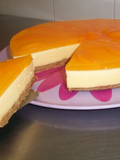 Una foto de Tarta fácil de duraznos