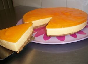 Una foto de Tarta fácil de duraznos