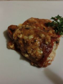 Una foto de Pimiento asado relleno de bacalao
