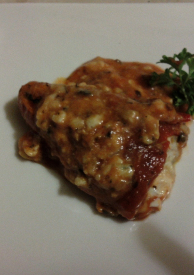Una foto de Pimiento asado relleno de bacalao 