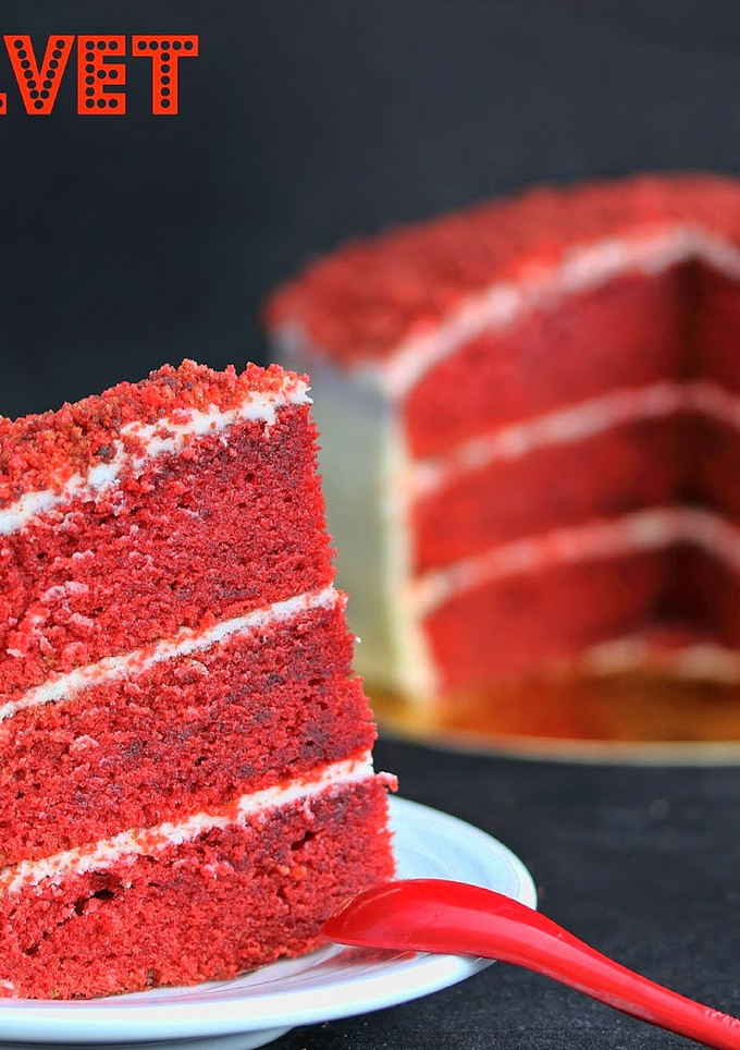 Una foto de Tarta terciopelo rojo (red velvet cake)