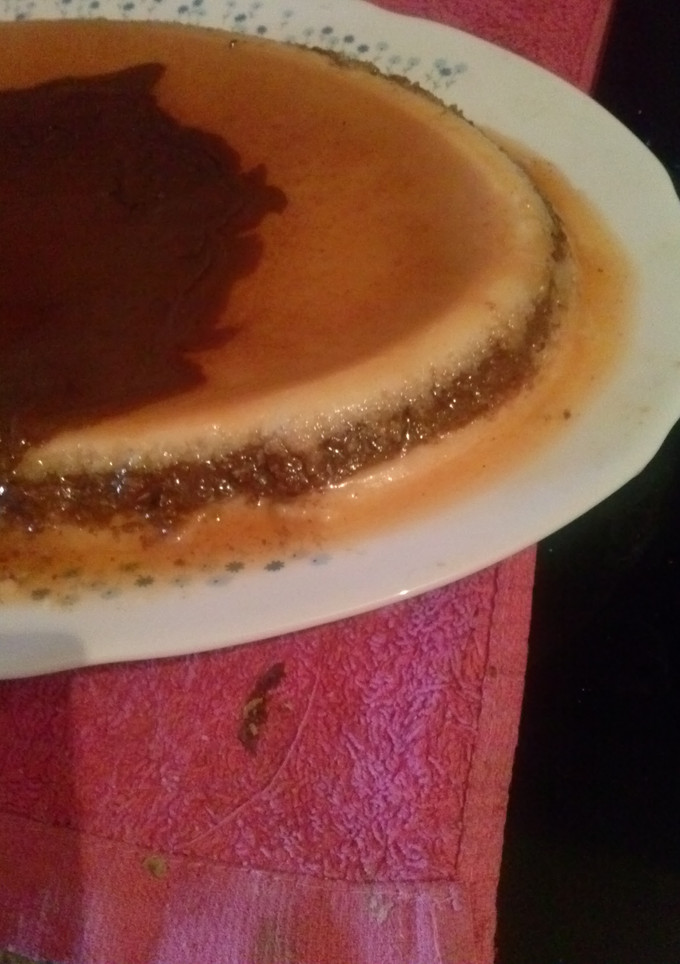 Una foto de Flan de coco, chocolate y naranja