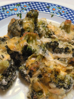 Una foto de Brócoli al roquefort gratinado