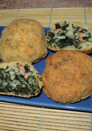 Una foto de Croquetas de acelga y arroz