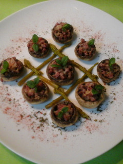 Una foto de Champiñones gratinados
