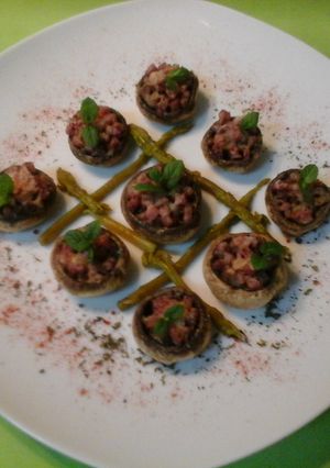 Una foto de Champiñones gratinados 