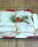Crepes rellenos de frutos del mar