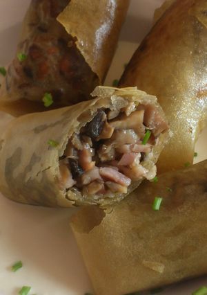 Una foto de Rollitos bacon y champiñones