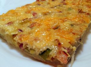Una foto de Pastel de puerros y bacon
