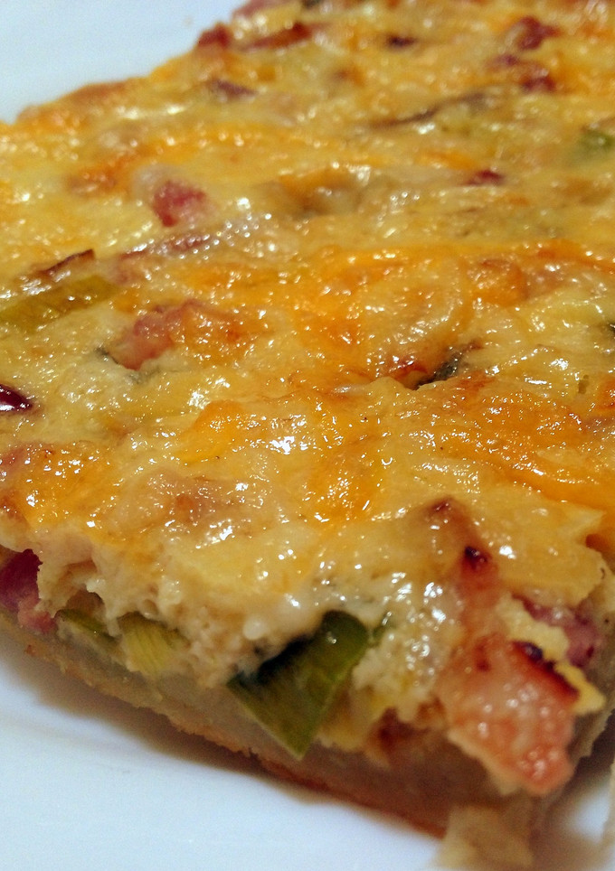 Una foto de Pastel de puerros y bacon