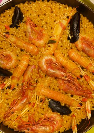 Una foto de Arroz caldoso con mariscos