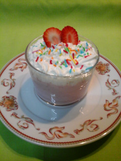 Una foto de Mousse de fresas