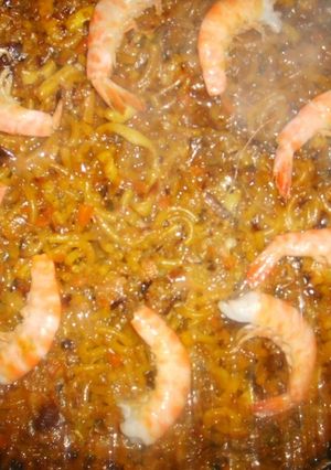 Una foto de Fideua de pescado