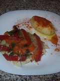 Pez palo con vegetales